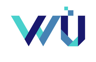 WU Digital Ribbon Letter Logo