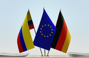 Flags of Colombia European Union and Germany