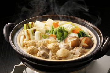 鶏の寄せ鍋　Japanese chicken hot pot