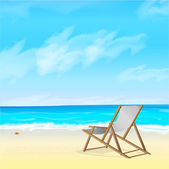 beach wooden chair on the beach