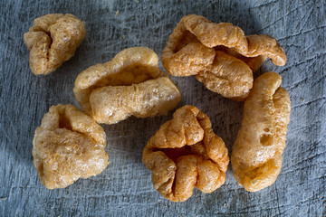 deep fried pig skin treats called cueritos or chicharron