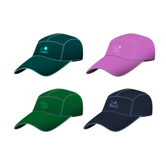 Fototapeta premium Tourist caps with stripes. Vector