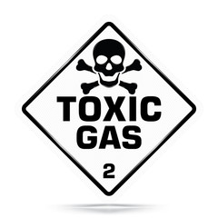 International Toxic Gas Class 2 Symbol,White Warning Dangerous icon on white background, Attracting attention Security First sign, Idea for,graphic,web design,Vector and illustration, EPS10.