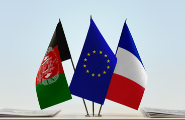 Flags of Afghanistan European Union and France