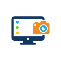 Camera Computer Logo Icon Design