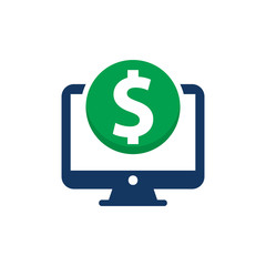 Money Computer Logo Icon Design