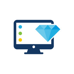 Diamond Computer Logo Icon Design