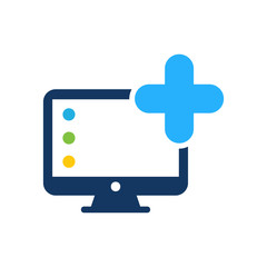 Medical Computer Logo Icon Design