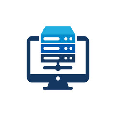 Fototapeta premium Server Computer Logo Icon Design