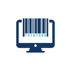 Barcode Computer Logo Icon Design