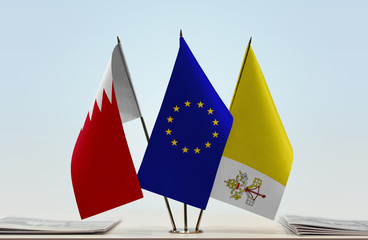 Flags of Bahrain European Union and Vatican