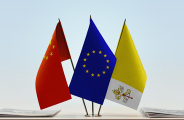 Flags of China European Union and Vatican