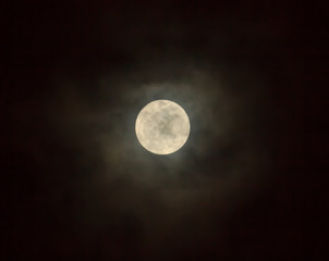 Beautiful full moon in the sky.