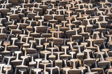Fototapeta premium texture warehouse rails in a cut. Production for the railway transport of the metro trams. metallurgy production. Railway