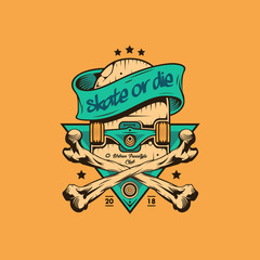 Skateboard Bone Illustration © mhld illustration