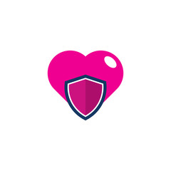 Shield Love Logo Icon Design