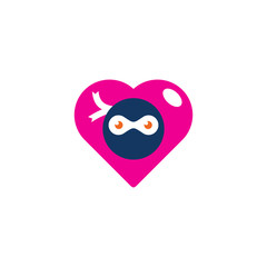 Ninja Love Logo Icon Design