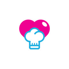 Chef Love Logo Icon Design