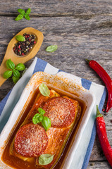 Baked slices of vegetables