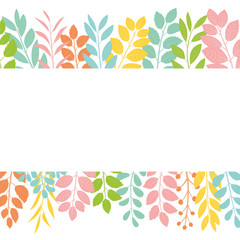 カラフルなリーフのフレーム素材