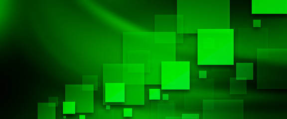 Green Neon glowing techno square