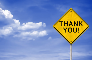 Thank You - road sign