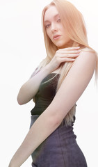 stylish young woman with day make-up.