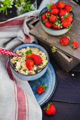Summer breakast with strawberries