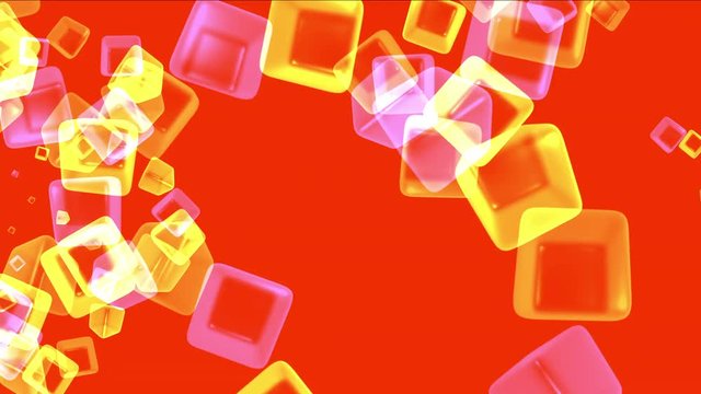 4k Abstract flying glass boxes background,flame lighters fireworks particle,smelting melting precious stones,geometric explosion flower backdrop.