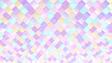 Cubes background. Colorful wallpaper. 3d rendering. Abstract geometric backdrop. Blocks. Simple poster. Square shapes. Digital image.