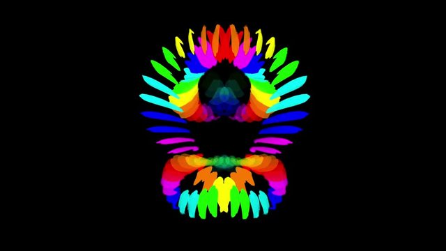 4k Abstract colored Indian rainbow feathers background,neon print spectrum,energy background,lotus pattern backdrop.