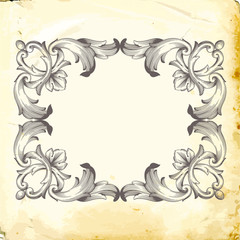 Vector baroque of vintage elements for design. 