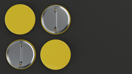 Blank yellow badge on black background