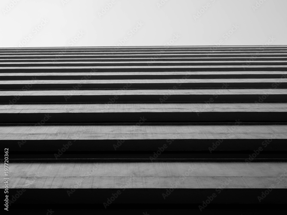 Poster Looking up to sky from modern concrete building,Abstract layer of architecture