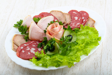 Sausages and meat mix