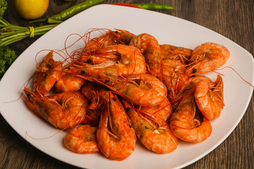Boiled prawns