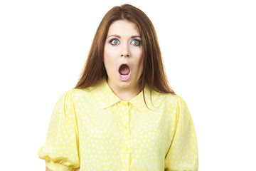 Shocked amazed woman
