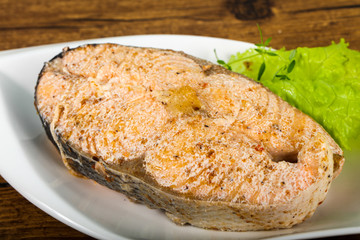 Steamed salmon