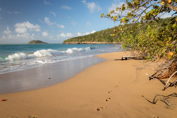 Orange sand and crushing wave at 