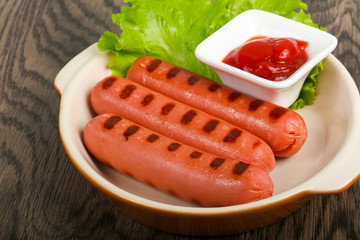 Grilled sausages