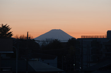 Mt. Fuji with City View is taken around Tokyo. Mt. Fuji is one of the tallest mountain in Japan.