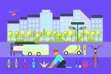 Fototapeta premium eco technologies in the city