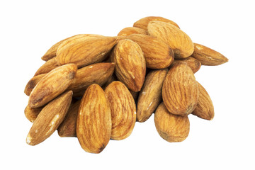 almonds isolated on white background