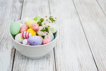 Easter eggs and spring  blossom