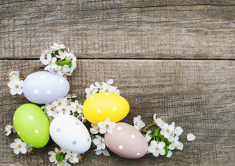 Easter eggs and spring  blossom