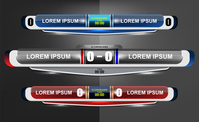 Fototapeta premium Vector Illustration Graphic of Scoreboard Broadcast and Lower Thirds Template for sport soccer and football