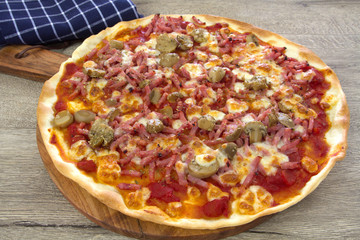 pizza jambon et champignons
