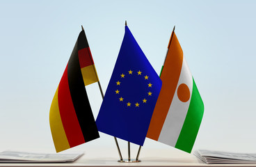Flags of Germany European Union and Niger