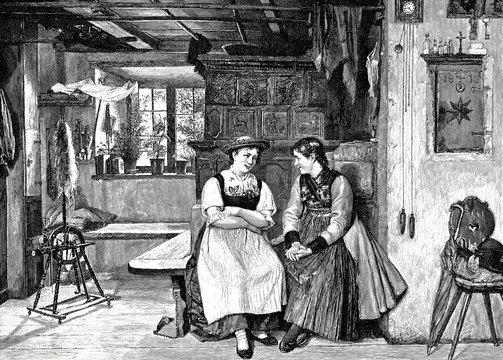 Zwei Frauen unterhalten sich angeregt in der K&uuml;che 