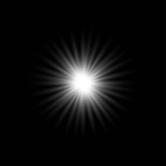 White glowing light burst explosion